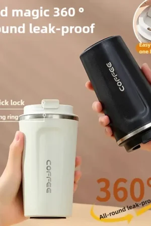 15001 Κόφτη ταξιδιού καφέ με κενού, ασφαλής από λείασμα, διπλή στρώση από ανοξείδωτο σίδερο, επαναχρησιμοποιήσιμη θερμός με ματ φινίση