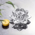 30043 1 τεμ. Κομψή Διάφανη Γυάλινη Κηροπήγια Λωτού