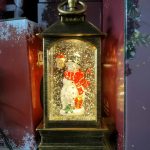 30015 μουσικό κουτί Ρετρό Χριστουγεννιάτικα φανάρια  με νερό και χιόνι