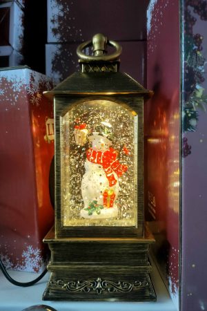 30015 μουσικό κουτί Ρετρό Χριστουγεννιάτικα φανάρια  με νερό και χιόνι