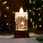 30018 1 τεμ. Χριστουγεννιάτικο Φωτεινό Κερί με Λυχνία LED και Κρύσταλλο, Δημιουργική Λαμπτήρας Ρέοντος Νερού σε Ρετρό Στυλ για Τραπέζι ή Καθιστικό, Διακοσμητικό Δώρο Χριστούγεννα