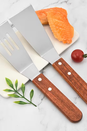 50055  Ανοξείδωτο Μικρό Σπάτουλα με Ξύλινη Χειρολαβή